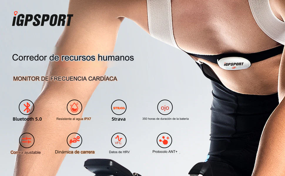 iGPSPORT HR Runner Banda Frecuencia Cardíaca Dynamics Metrics